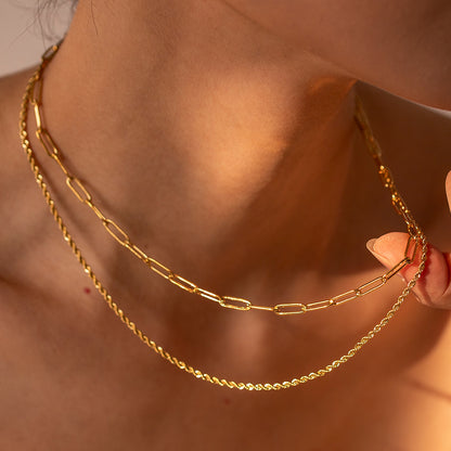 18K Gold-Plated Double Layered Necklace