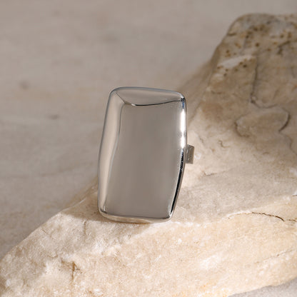 Stainless Steel Rectangle Adjustable Open Ring